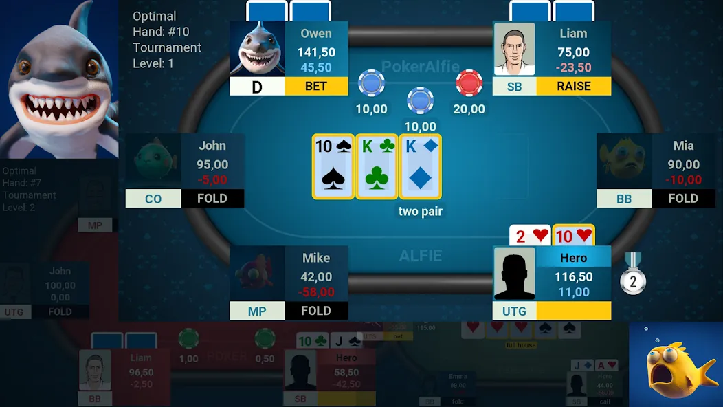 Offline Poker AI - PokerAlfie (Оффлайн Покер ИИ)  [МОД Unlocked] Screenshot 1