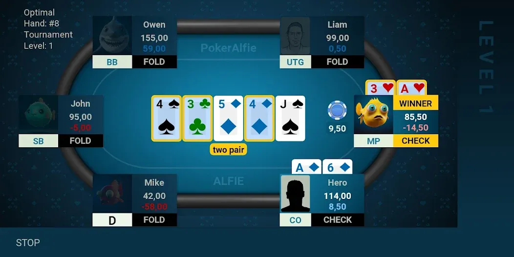 Offline Poker AI - PokerAlfie (Оффлайн Покер ИИ)  [МОД Unlocked] Screenshot 2