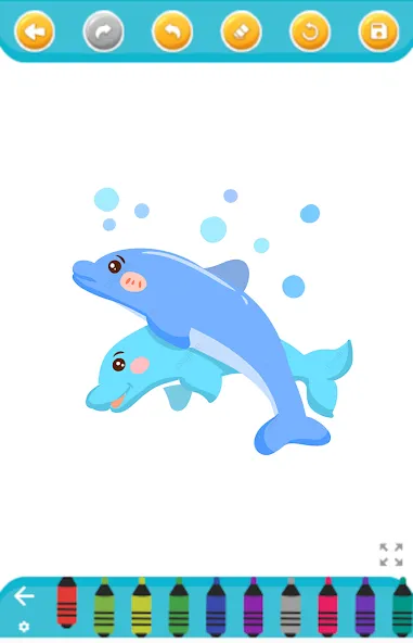 dolphin coloring game (дельфин раскраска игра)  [МОД Бесконечные деньги] Screenshot 1