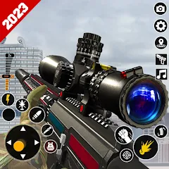 Скачать взлом Sniper Gun Shooting game (ИГИ Снайпер Оружие Стрелялки Игры)  [МОД Много монет] на Андроид