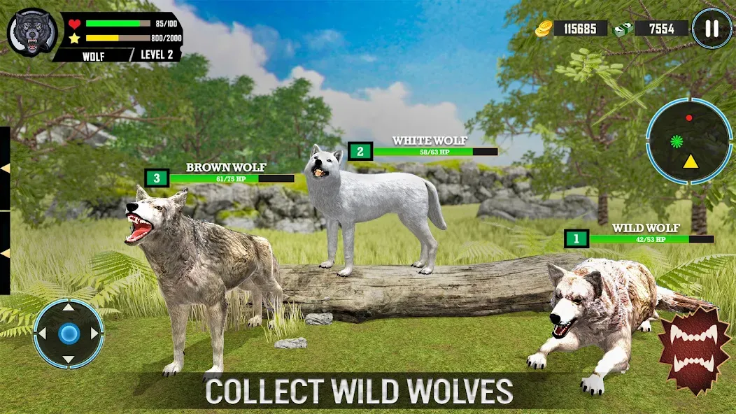 Wild Wolf Simulator Games  [МОД Много денег] Screenshot 3