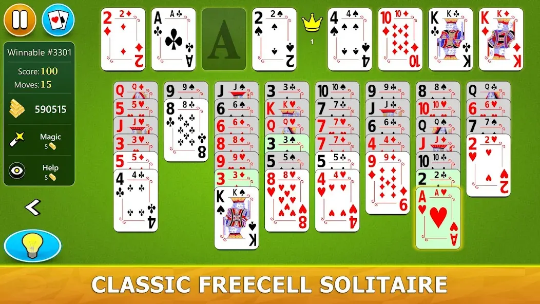 FreeCell Solitaire - Card Game  [МОД Unlocked] Screenshot 1