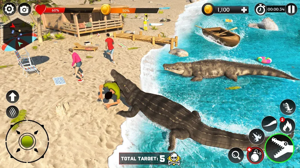 Hungry Animal Crocodile Games  [МОД Mega Pack] Screenshot 5