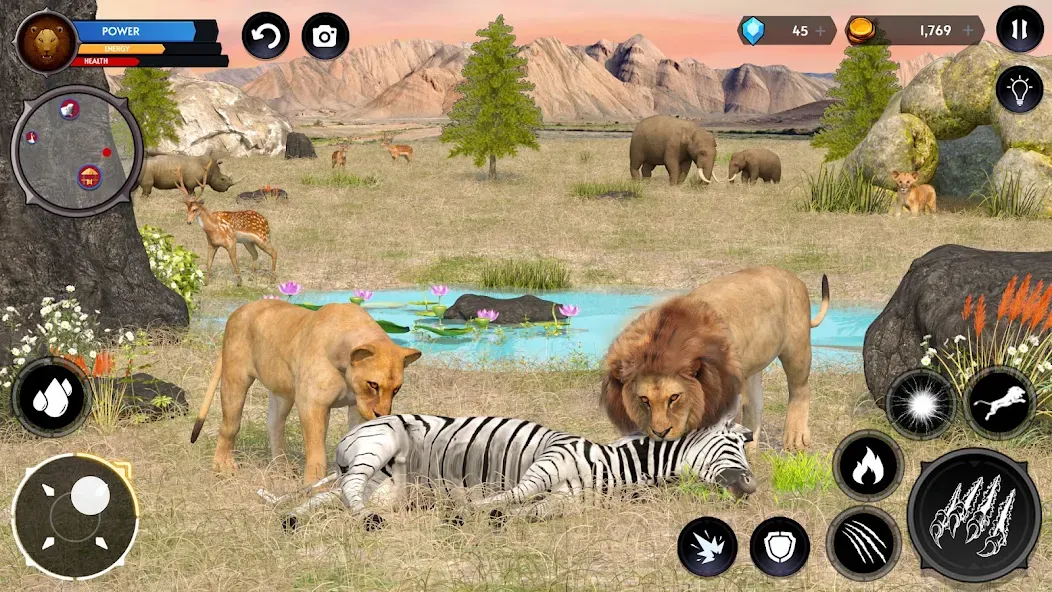 Lion Simulator Wild Lion Games  [МОД Много монет] Screenshot 2