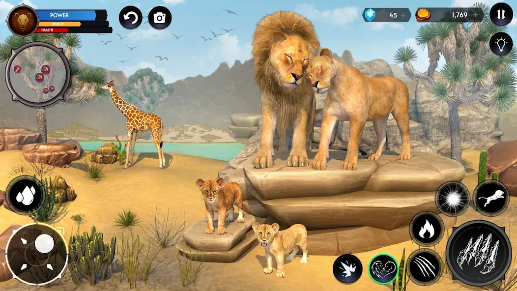 Lion Simulator Wild Lion Games  [МОД Много монет] Screenshot 4