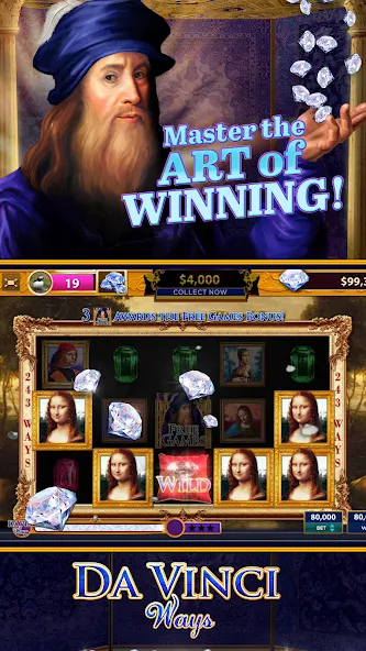 Da Vinci Diamonds Casino – Bes (Да Винчи Даймондс Казино)  [МОД Unlimited Money] Screenshot 2