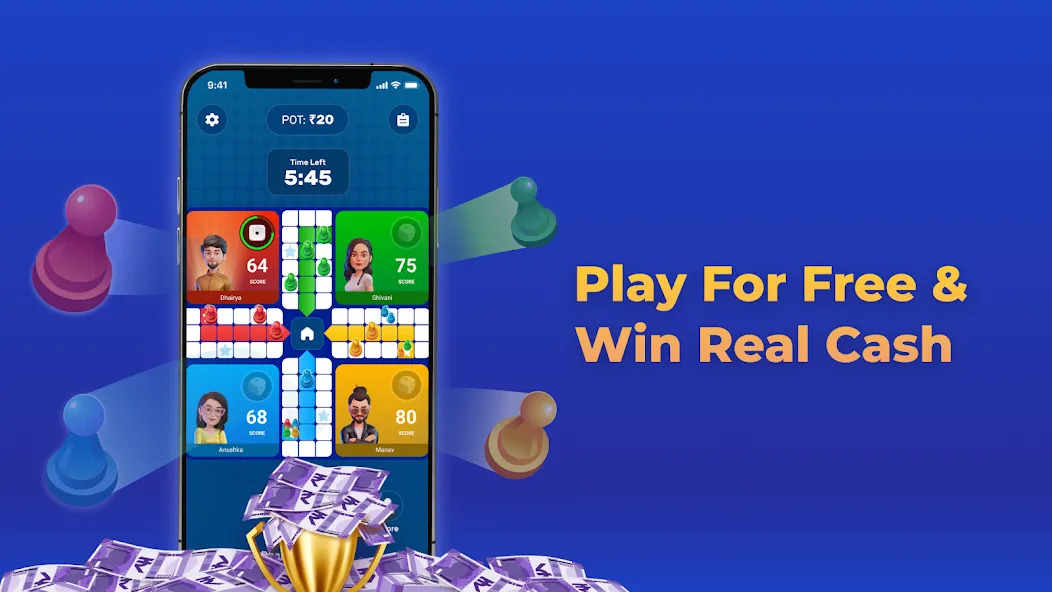 Play Ludo Game Online Win Cash (Людо)  [МОД Бесконечные деньги] Screenshot 1