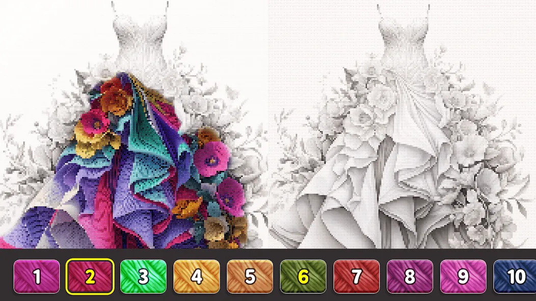 Cross Stitch: Color by Number  [МОД Бесконечные деньги] Screenshot 2