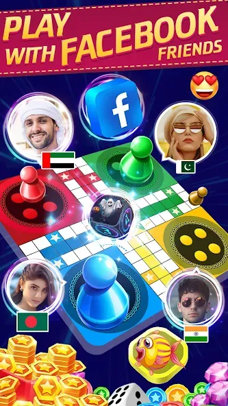 Online Ludo Game Multiplayer (Лудо Мастер Лудо Дайс Кинг)  [МОД Все открыто] Screenshot 1