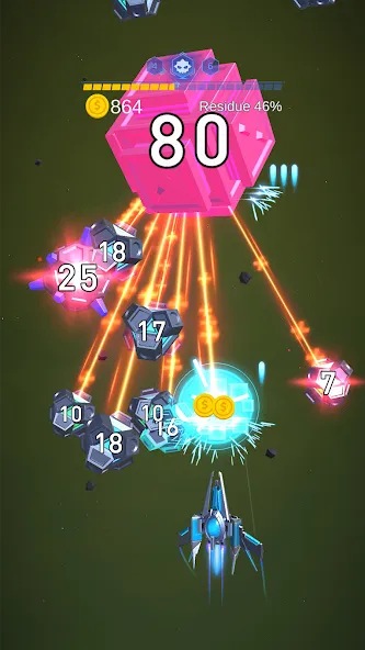 Dust Settle 3D - Galaxy Attack (Даст Сеттл 3Д)  [МОД Много монет] Screenshot 3