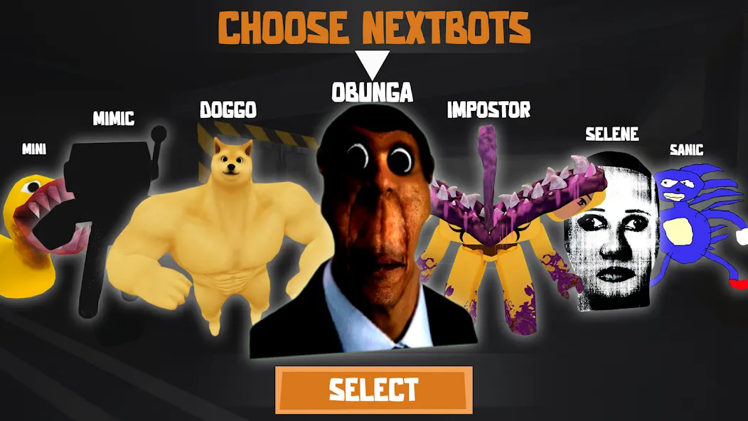 Nextbots: Obunga Chase Rooms (Некстботс)  [МОД Меню] Screenshot 1