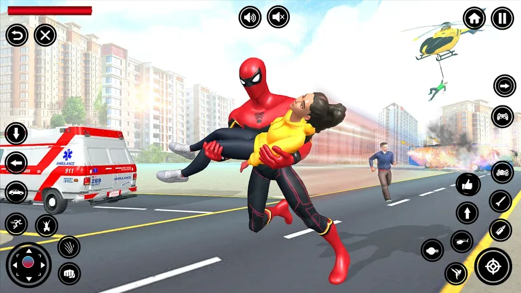 Flying Spider Rope Hero Fight (Флайинг Спайдер Роп Хиро Файт)  [МОД Много денег] Screenshot 2