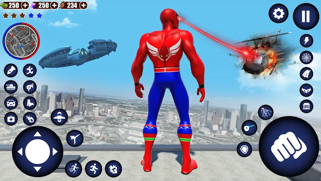 Flying Superhero Robot Games (Флайинг Супергерой Робот Игры)  [МОД Бесконечные монеты] Screenshot 3