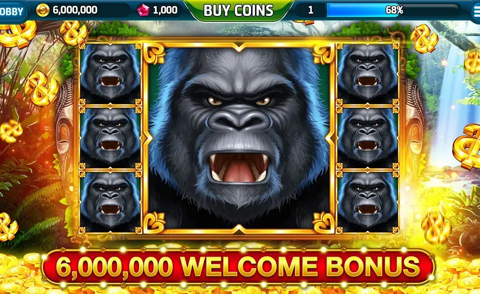 Ape Slots: Vegas Casino Deluxe  [МОД Много денег] Screenshot 1