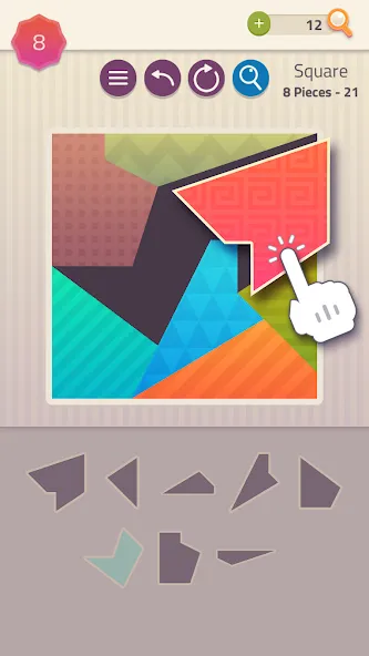 Polygrams - Tangram Puzzles (Полиграммы)  [МОД Бесконечные монеты] Screenshot 1