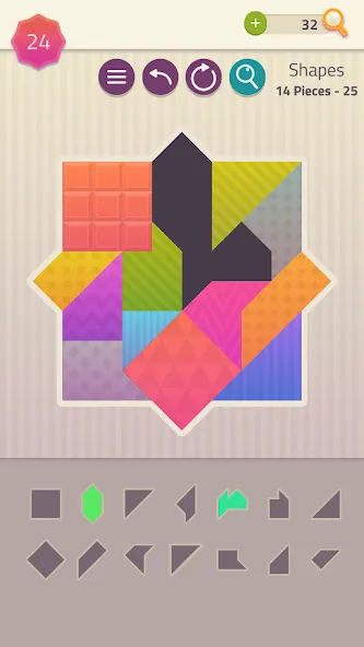 Polygrams - Tangram Puzzles (Полиграммы)  [МОД Бесконечные монеты] Screenshot 4