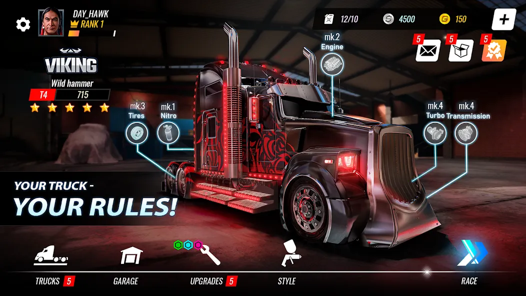 Big Rig Racing: Drag racing (Биг Риг Рейсинг)  [МОД Mega Pack] Screenshot 1