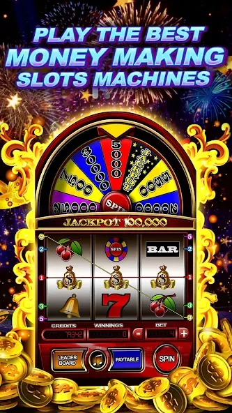 Money Wheel Slot Machine Game (Мани Вил Слот Машине Гейм)  [МОД Unlimited Money] Screenshot 1