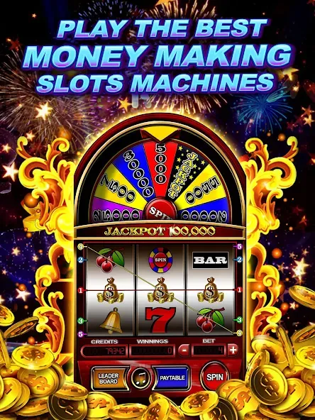 Money Wheel Slot Machine Game (Мани Вил Слот Машине Гейм)  [МОД Unlimited Money] Screenshot 5
