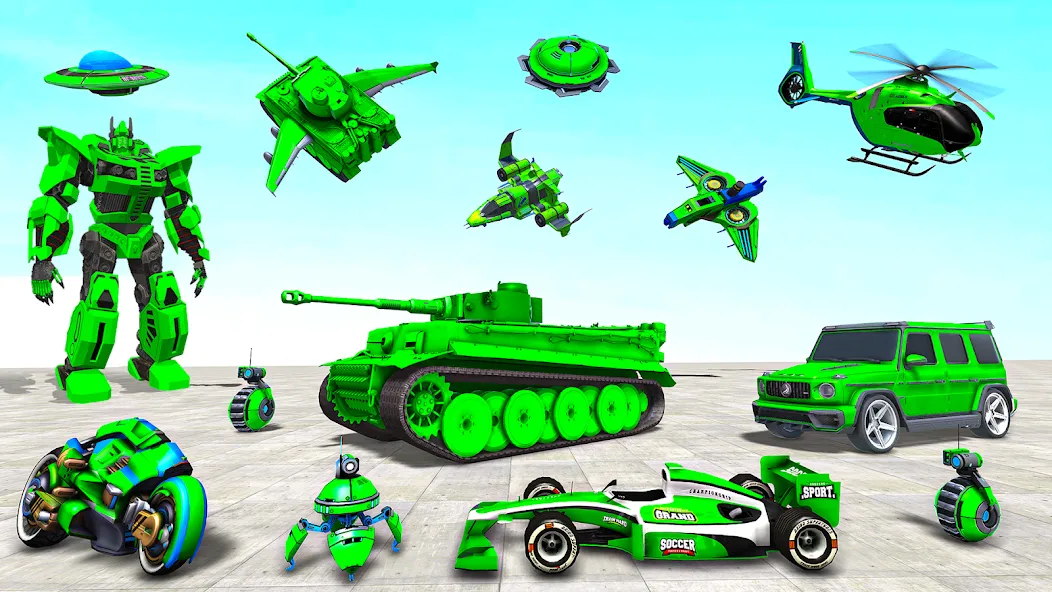 Tank Robot Game Army Games (армейский танк робот трансформационная игра)  [МОД Много денег] Screenshot 2