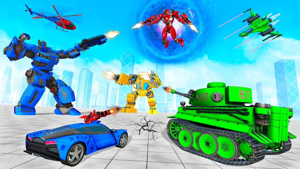 Tank Robot Game Army Games (армейский танк робот трансформационная игра)  [МОД Много денег] Screenshot 3