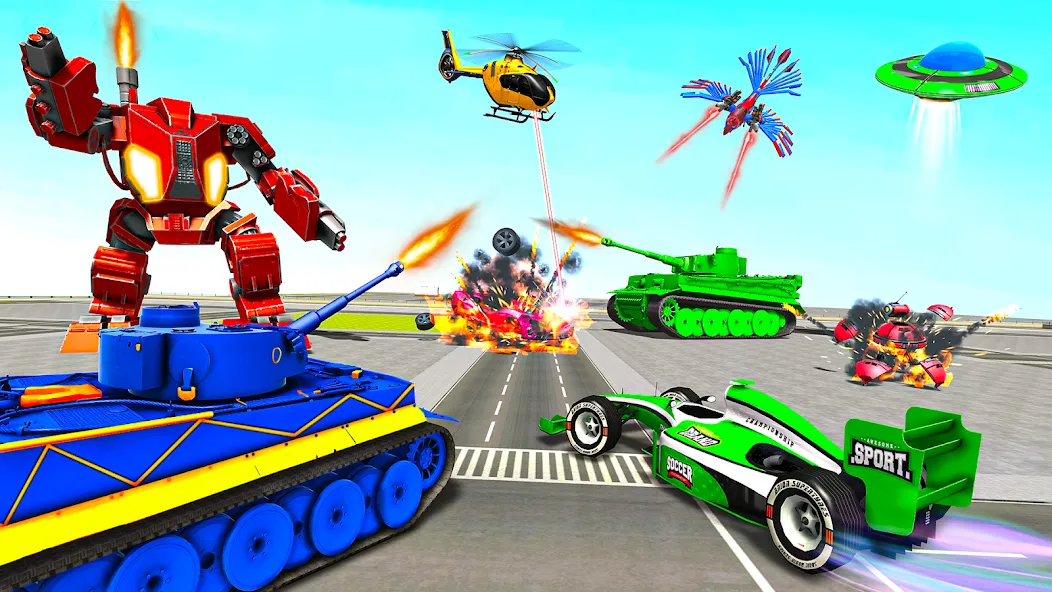 Tank Robot Game Army Games (армейский танк робот трансформационная игра)  [МОД Много денег] Screenshot 5