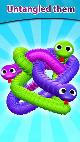 Tangled Snakes Puzzle Game (Танглед Снейк 3Д)  [МОД Mega Pack] Screenshot 1