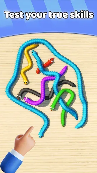 Tangled Snakes Puzzle Game (Танглед Снейк 3Д)  [МОД Mega Pack] Screenshot 4