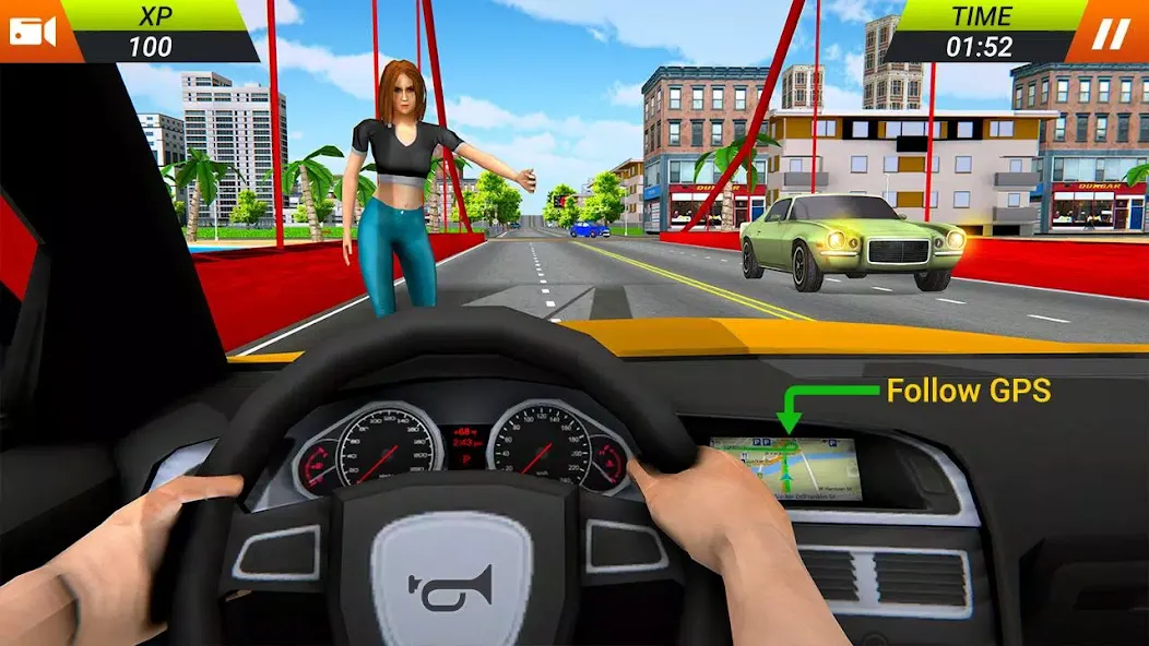 Modern Taxi Car Glory Driving  [МОД Много денег] Screenshot 1