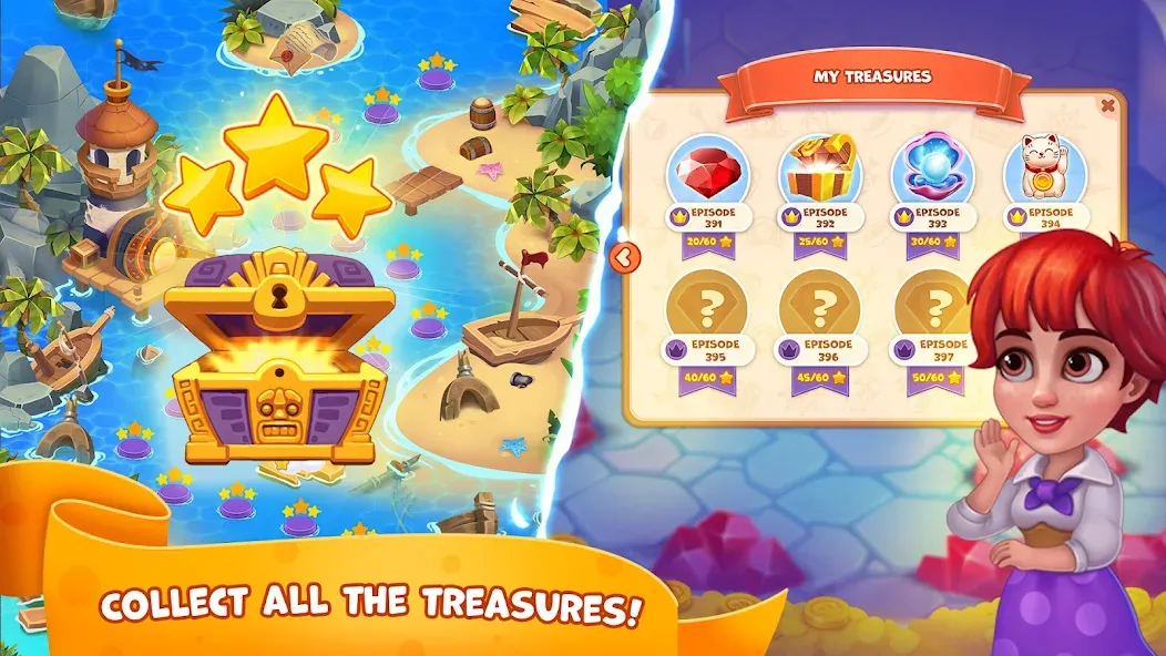 Pirate Treasures: Jewel & Gems  [МОД Много денег] Screenshot 4