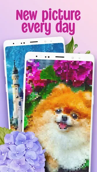 Cross-Stitch: Coloring Book (Кросс)  [МОД Unlimited Money] Screenshot 3