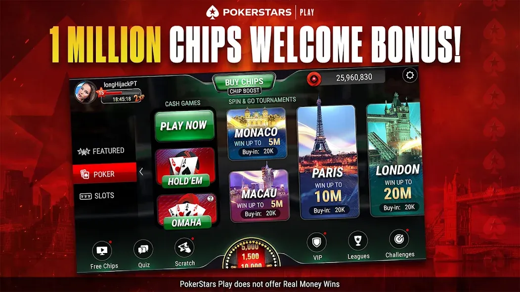 PokerStars Play: Texas Hold'em (ПокерСтарс Плей)  [МОД Unlocked] Screenshot 4