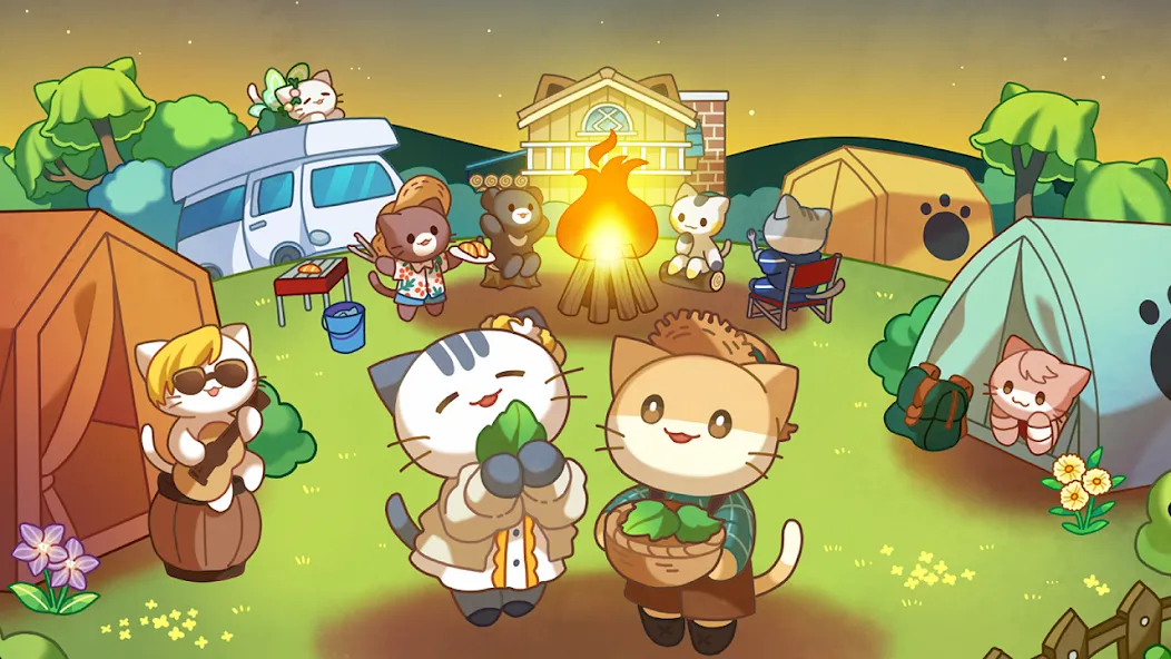 Cat Forest - Healing Camp  [МОД Много монет] Screenshot 1