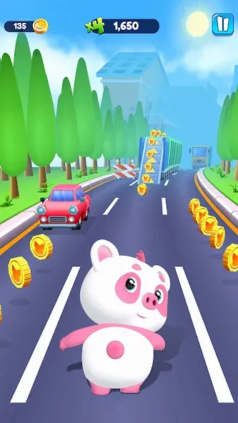 Piggy Panda Run: Fun Game  [МОД Бесконечные деньги] Screenshot 1