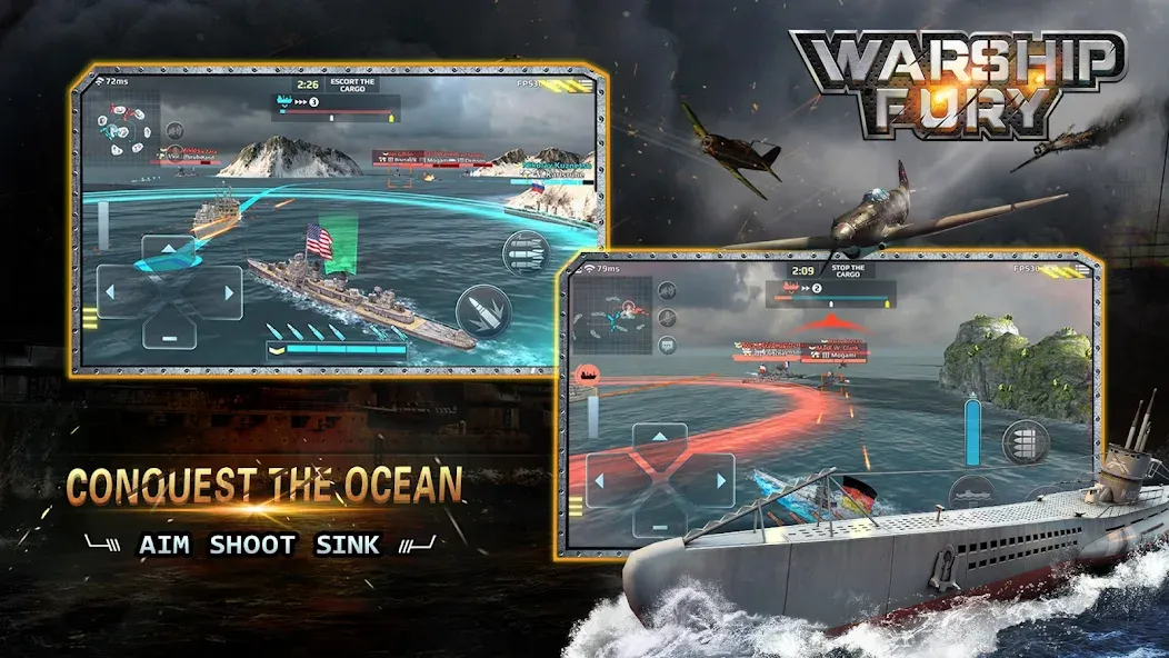 Warship Fury  [МОД Много денег] Screenshot 3