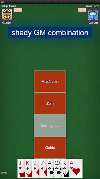 Latvian card game: RaccoonZole  [МОД Много денег] Screenshot 3