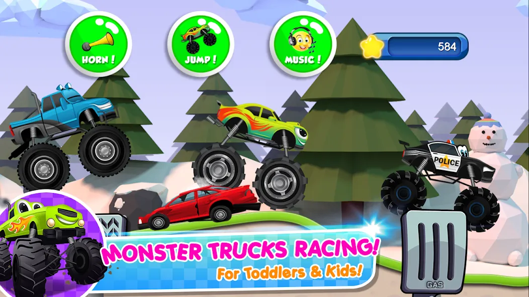 Monster Trucks Game for Kids 2 (Монстр Тракс Игра для Детей 2)  [МОД Unlimited Money] Screenshot 1