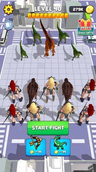 Dinosaur Monster Fight Battle (Бамбам Монстр Против 100 Дверей)  [МОД Unlimited Money] Screenshot 1