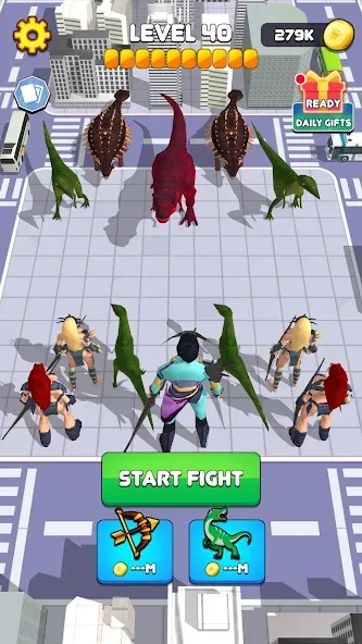 Dinosaur Monster Fight Battle (Бамбам Монстр Против 100 Дверей)  [МОД Unlimited Money] Screenshot 3