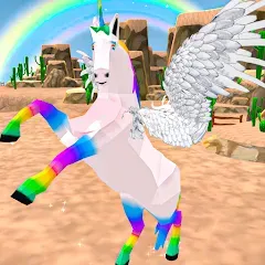 Скачать взлом Flying Unicorn Pegasus Games  [МОД Много монет] на Андроид