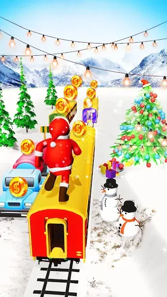 Xmas Santa Surfer Running Game (Ксмас Санта Серфер Раннинг Гейм)  [МОД Бесконечные монеты] Screenshot 3