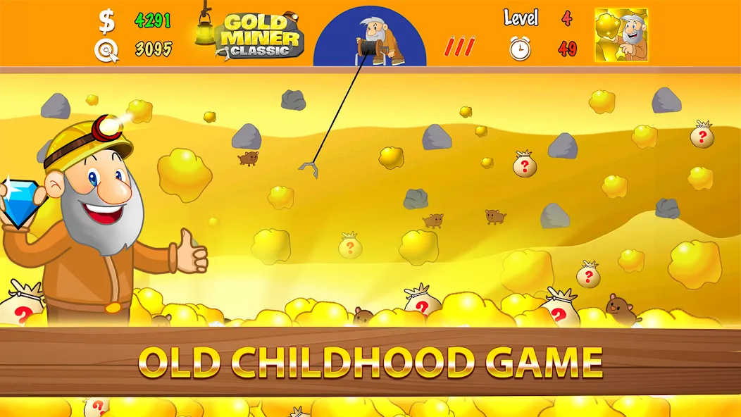 Gold Miner Classic: Gold Rush (Голд Майнер Классик)  [МОД Много монет] Screenshot 1