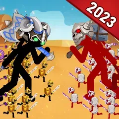 Скачать взлом Stickman Battle 2: Empires War (Стикмен Битва 2)  [МОД Бесконечные монеты] на Андроид