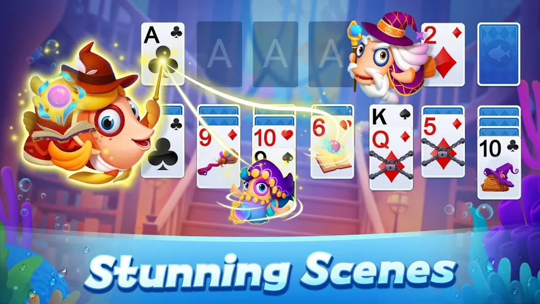 Solitaire 3D Fish  [МОД Unlimited Money] Screenshot 3