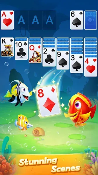 Solitaire 3D Fish  [МОД Unlimited Money] Screenshot 4