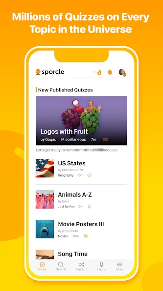 Sporcle (Споркл)  [МОД Бесконечные монеты] Screenshot 1