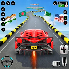 Скачать взлом GT Car Stunt : Ramp Car Stunts (ДжиТи Кар Стант)  [МОД Mega Pack] на Андроид