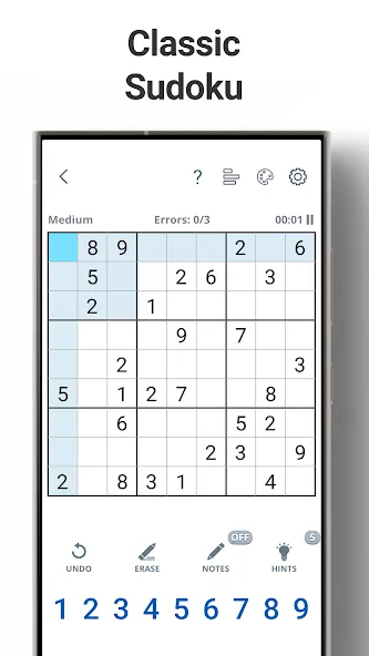 Sudoku Levels: Daily Puzzles  [МОД Бесконечные деньги] Screenshot 1