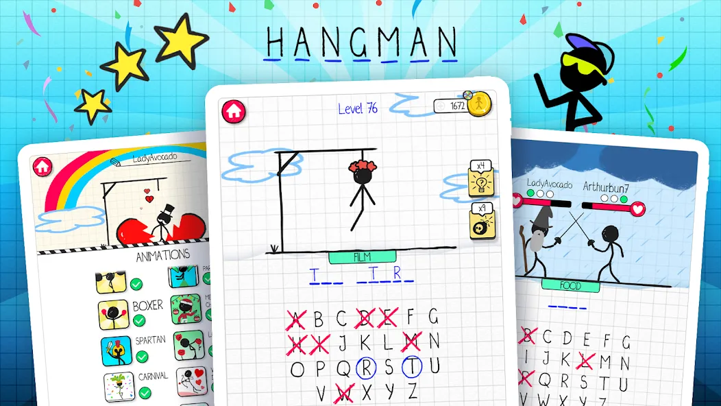 Hangman  [МОД Много монет] Screenshot 5