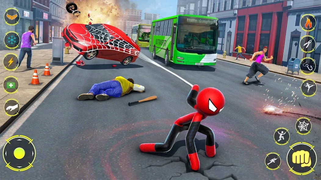 StickMan Rope Hero Spider Game (Стикмен Роуп Хиро Спайдер Гейм)  [МОД Menu] Screenshot 3